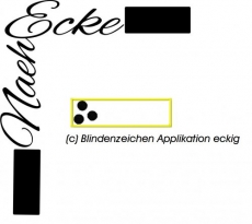 Stickdatei Applikation Blindenzeichen 2 13x18