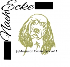 Stickdatei Amerikanischer Cocker Spaniel 1 10x10