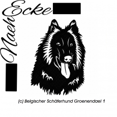 Stickdatei Belgischer Schäferhund Groenendael 1 10x10