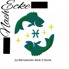 Stickdatei Sternzeichen Serie 2 Fische 10x10 <br />