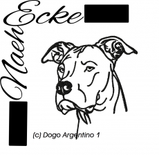 Stickdatei Dogo Argentino Nr. 1 10x10 <br />