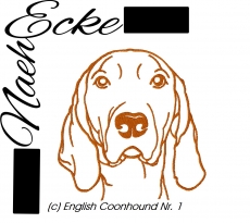 Stickdatei English Coonhound Nr. 1 10x10 <br />