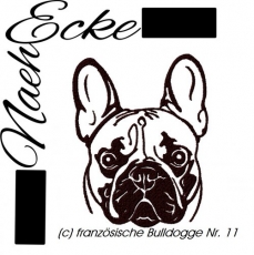 Stickdatei Französische Bulldogge Nr. 11 13x18 <br />