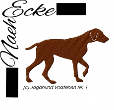 Stickdatei Jagdhund Vorstehen Nr. 1 Weimaraner 20x30 <br />