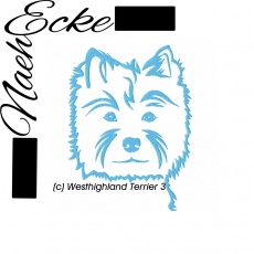 Stickdatei Westhighland Terrier Nr. 3 20x30 <br />