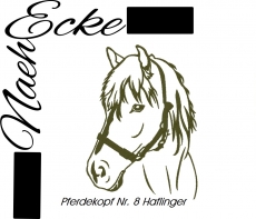 Stickdatei Pferdekopf Nr. 08 Haflinger 13x18