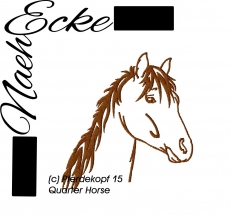 Stickdatei Pferdekopf Nr. 15 Quarter Horse 10x10 <br />