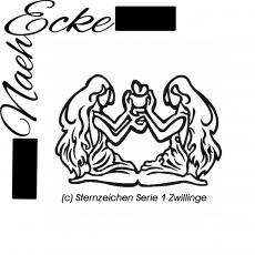 Stickdatei Sternzeichen Serie 1 Zwillinge 13x18