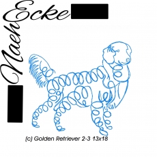 Stickdatei Golden Retriever Nr. 2-3 13x18