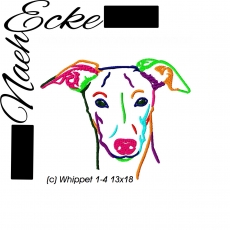 Stickdatei Whippet Nr. 1-4 13x18