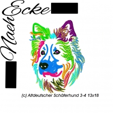 Stickdatei Altdeutscher Schäferhund Nr. 3-4 13x18