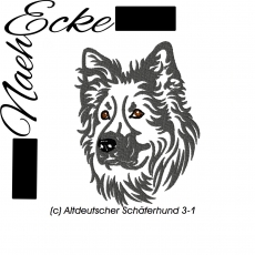 Stickdatei Altdeutscher Schäferhund Nr. 3-1 13x18