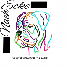 Stickdatei Bordeaux Dogge 1-4 13x18