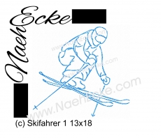 Stickdatei Skifahrer / Ski 1 13x18