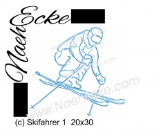 Stickdatei Skifahrer / Ski 1 20x30