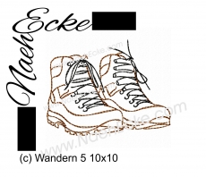 Stickdatei Wandern 5 / Wanderschuhe 10x10