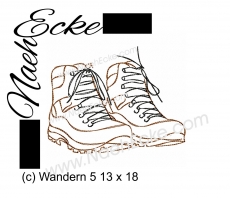 Stickdatei Wandern 5 / Wanderschuhe 13x18