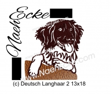 Stickdatei Deutsch Langhaar 2 13x18