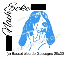 Stickdatei Basset bleu de Gascogne 20x30 / 20x28