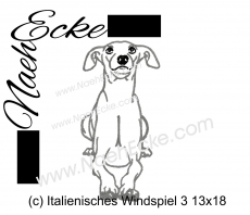 Stickdatei Italienisches Windspiel 3 13x18