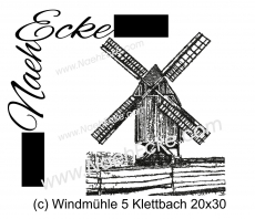 Stickdatei Windmühle 05 Bockwindmühle Klettbach 20x20 / 20x30 Scrib-Art