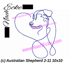 Stickdatei Australian Shepherd 2-11 13x18 / 14x20