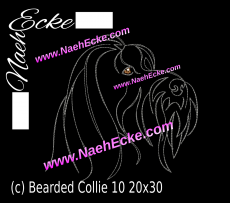 Stickdatei Bearded Collie 10 20x30