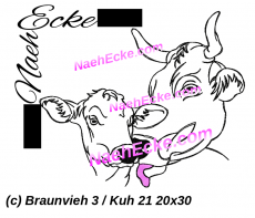 Stickdatei Braunvieh 3 / Kuh 21 20x30 / 20x28