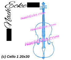 Stickdatei Cello 1 20x30 / 20x28 / 18x30 / 14x20 / 20x20