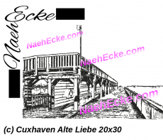 Stickdatei Cuxhaven Alte Liebe 20x30  Scrib-Art