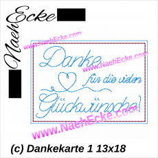 Stickdatei Dankekarte 