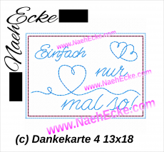 Stickdatei Dankekarte 