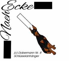 Stickdatei Dobermann Nr. 8 ITH Schlüsselanhänger <br />