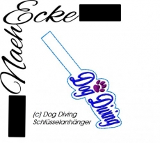 Stickdatei Dog Diving 1 ITH Schlüsselanhänger <br />