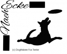 Stickdatei Dogfrisbee 5 Fox Terrier 10x10 <br />