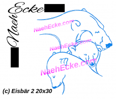 Stickdatei Eisbär 2 20x28 / 20x30 / 18x30 / 20x20