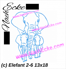 Stickdatei Elefant Nr.2-6 13x18