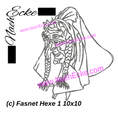 Stickdatei Fasnet Hexe 1 10x10