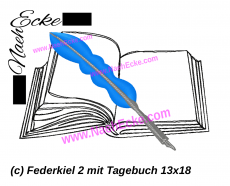 Stickdatei Federkiel 2 / Tagebuch 13x18 / 14x20