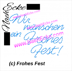 Stickdatei Text Redwork: Frohes Fest 10x10