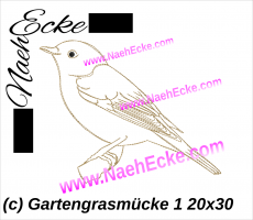 Stickdatei Gartengrasmücke 1 20x30 / 20x28