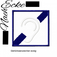 Stickdatei Applikation Gehörlosenzeichen eckig 10x10 <br />