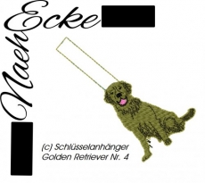 Stickdatei Golden Retriever 4 ITH Schlüsselanhänger <br />