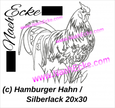 Stickdatei Hamburger Hahn / Silberlack 1 20x30 / 20x20