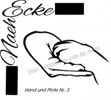 Stickdatei Pfote und Hand Nr 3 13x18 <br />