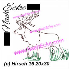 Stickdatei Hirsch Nr. 16 20x30