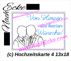 Stickdatei Hochzeitskarte 4 13x18 ITH