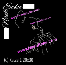 Stickdatei Katze 1 20x30 / 20x20 / 20x28