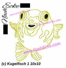 Stickdatei Kugelfisch 1 10x10