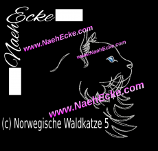 Stickdatei Norwegische Waldkatze Nr. 5 13x18